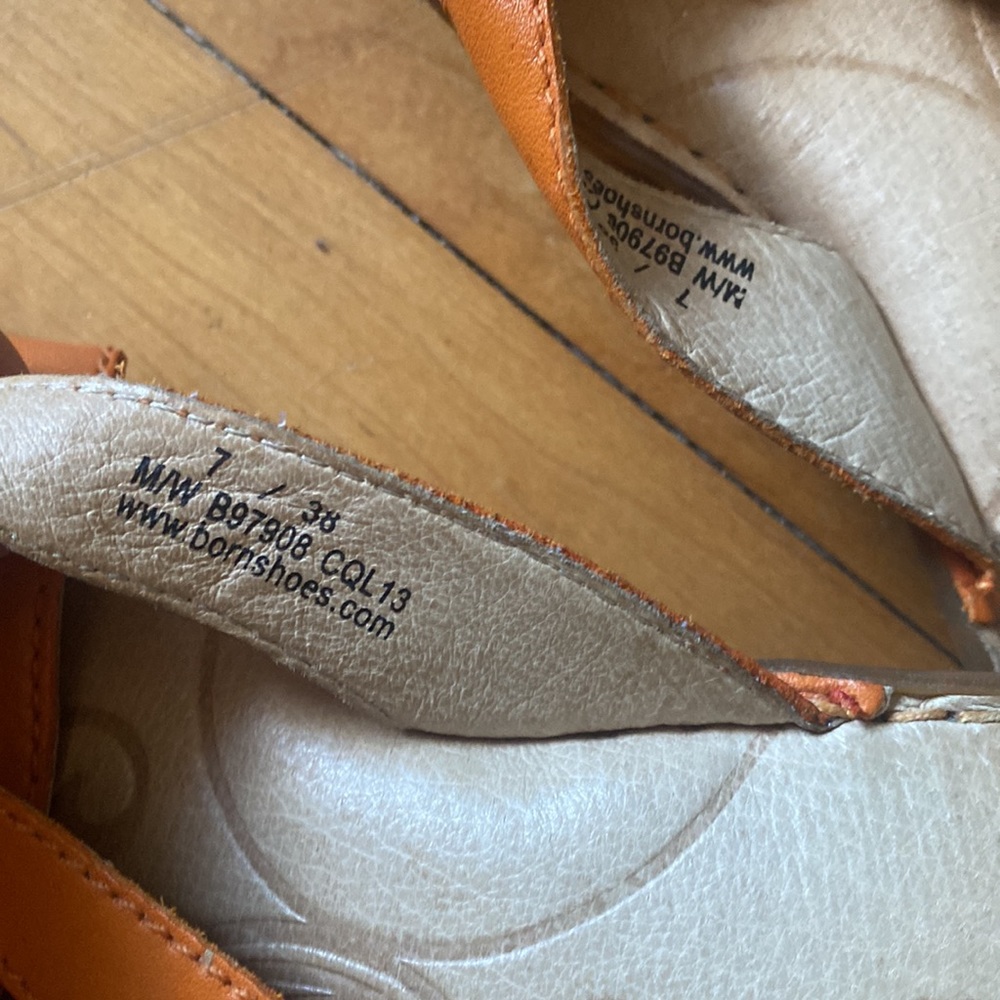 Born orange leather flipflops size 7 - Picture 4 of 4